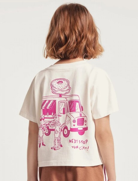 CAMISETA INFANTIL MANGA CORTA CON ESTAMPAS BEIGE