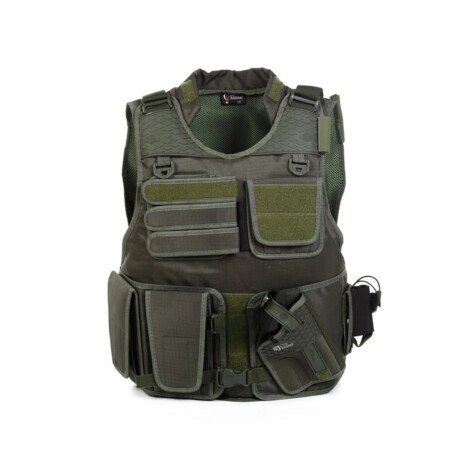 Chaleco TACTICAL S.I porta placas - Cia Militar Verde