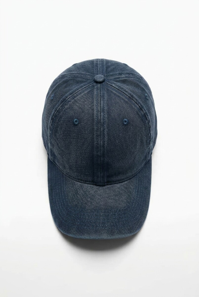 Cap washed pespuntes - azul 