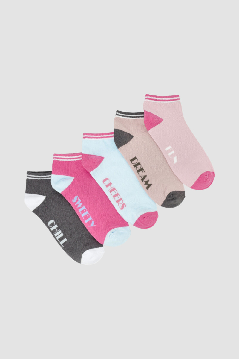 Pack de 5 medias cortas colores lisos Variante 43