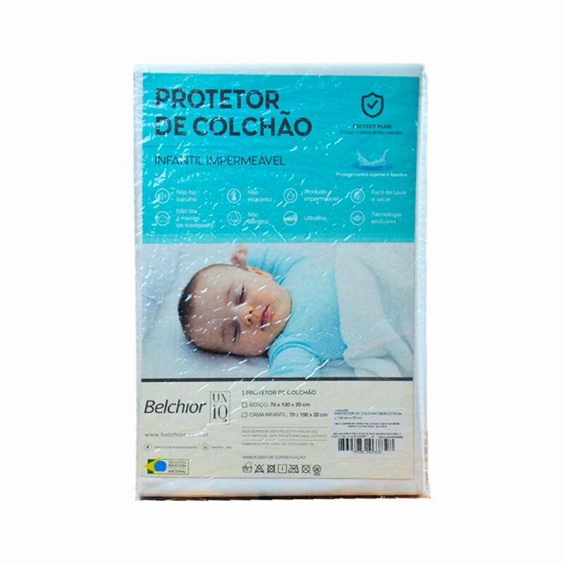 Protector de colchón de cuna 70 x 130 x 20cm BLANCO