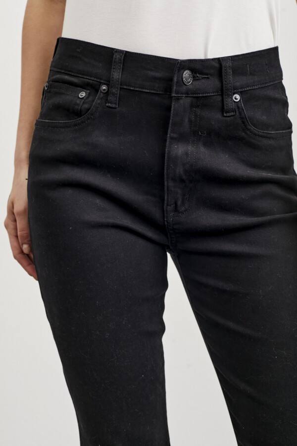 Jean Crop Flare Negro