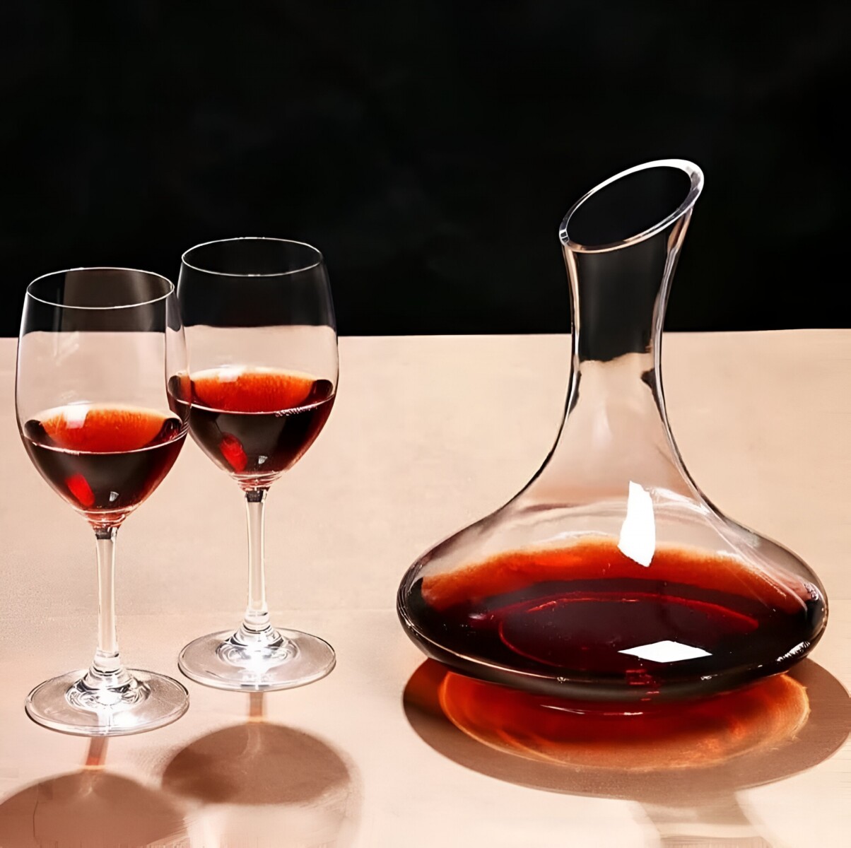 Juego De 4 Copas 370ML + Decanter 1.3L Vidrio 