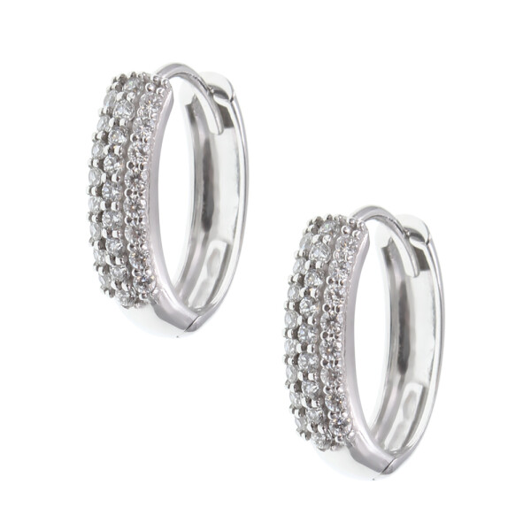 Aros Lindsay en oro blanco 18k con circonias Aros Lindsay en oro blanco 18k con circonias