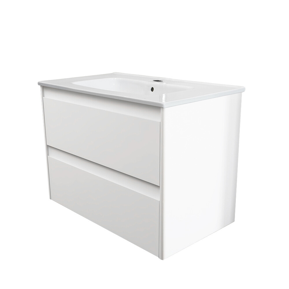MUEBLE DE BAÑO SUSPENDIDO MODELO ALFA 60 CM BLANCO CON MESADA Mueble De Baño Suspendido Modelo Alfa 60 Cm Blanco Con Mesada