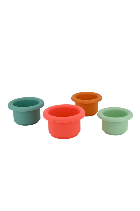 Set cuatro vasos apilables de silicona Set cuatro vasos apilables de silicona