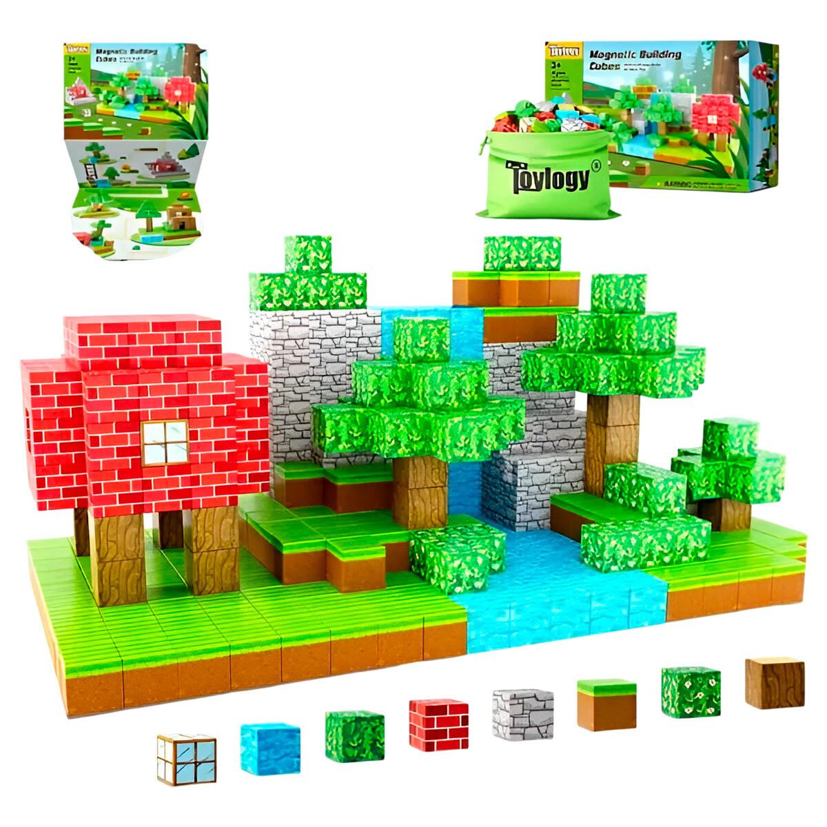 Juego De Bloques Magnéticos 75p Cubos Novedad Minec 
