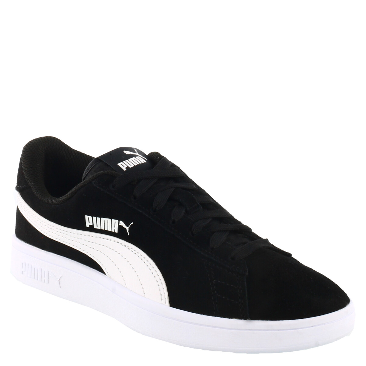Championes de Niños Puma Smash V2 Jrs - Negro - Blanco 