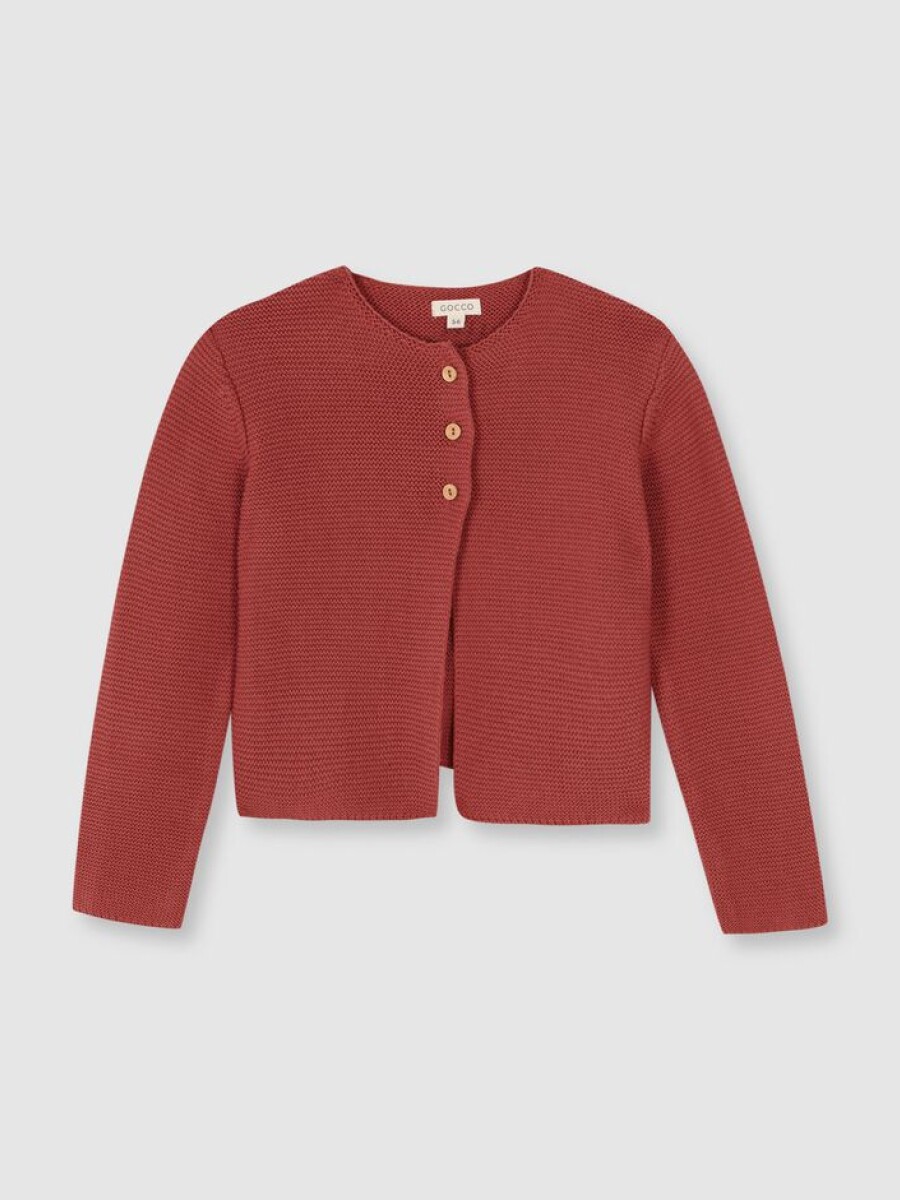 Chaqueta De Punto Manga Larga Rosa