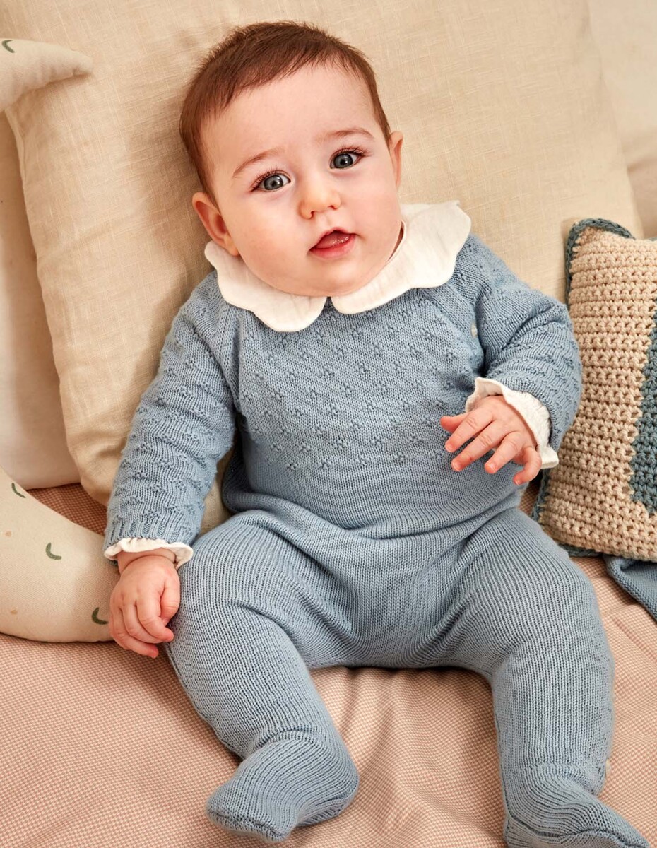 Pelele Con Calados - Azul Claro 