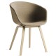 Sillas de comedor Eames con apoyabrazo tapizado Marrón