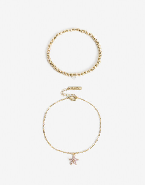 Pulseras Flexibles Sets Cubic zirconia Set De Pulseras Flexibles Cubic Dorado - Dorado