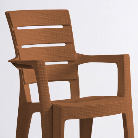 Silla Jardín Rattan Apilable UV 150kg Exterior Turca Marron