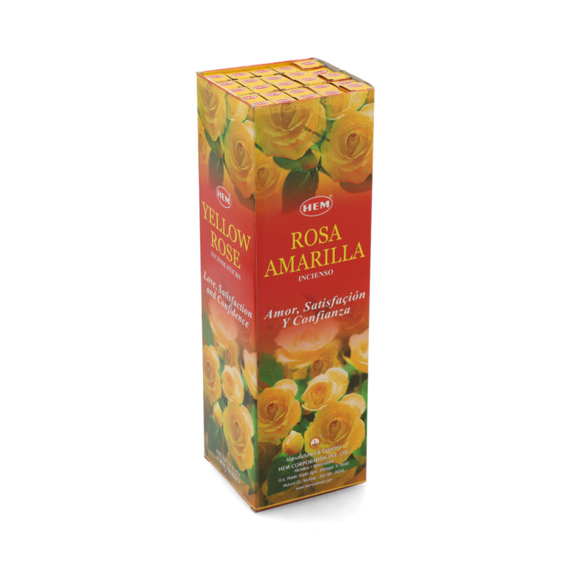INCIENSO HEM CAJA DE CARBÓN X25 Rosa Amarilla