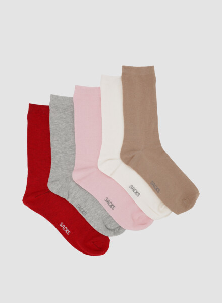 Packs de cinco medias lisas. de algodón. en varios colores s Variante 35