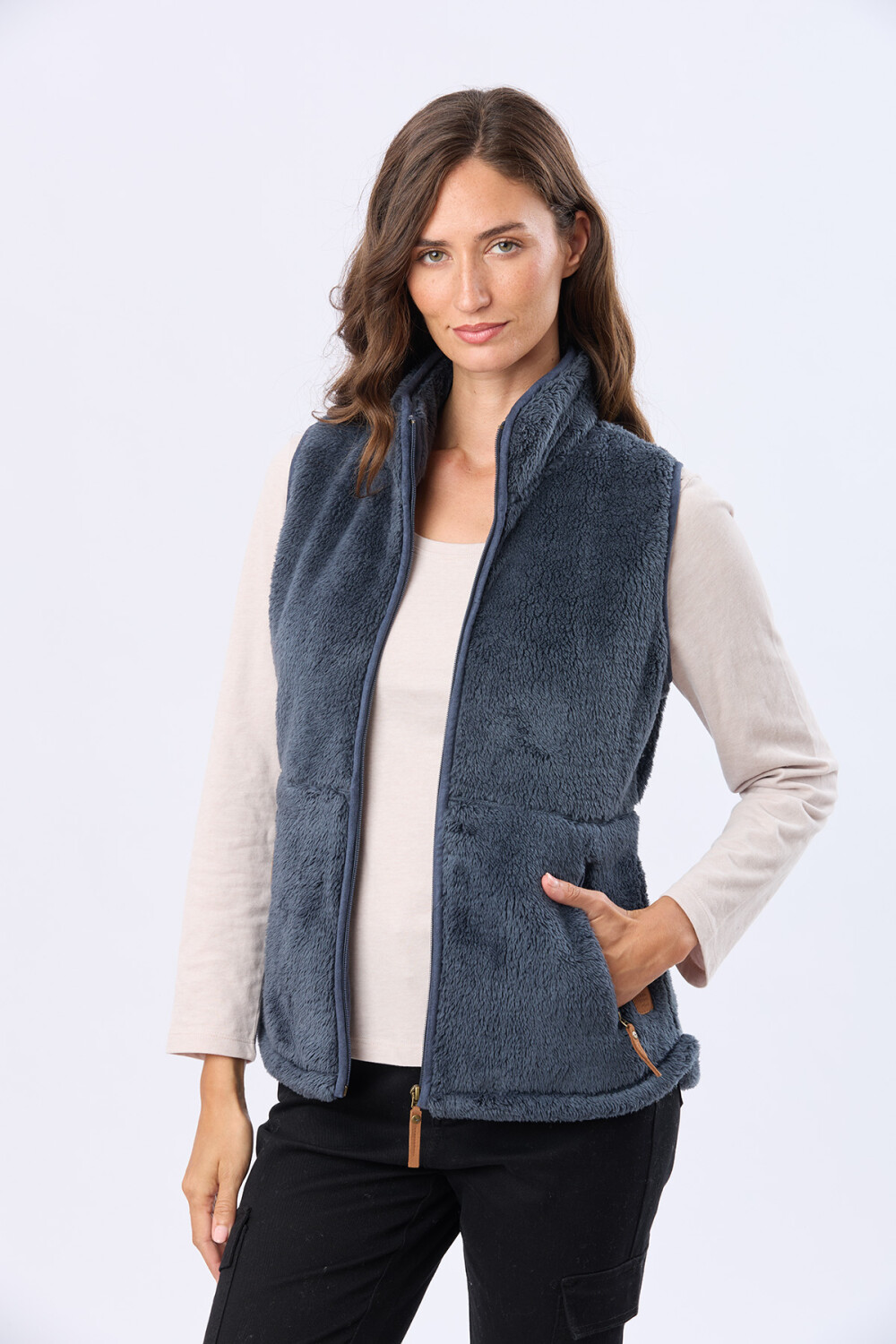 CHALECO SHERPA SUAVE Azul