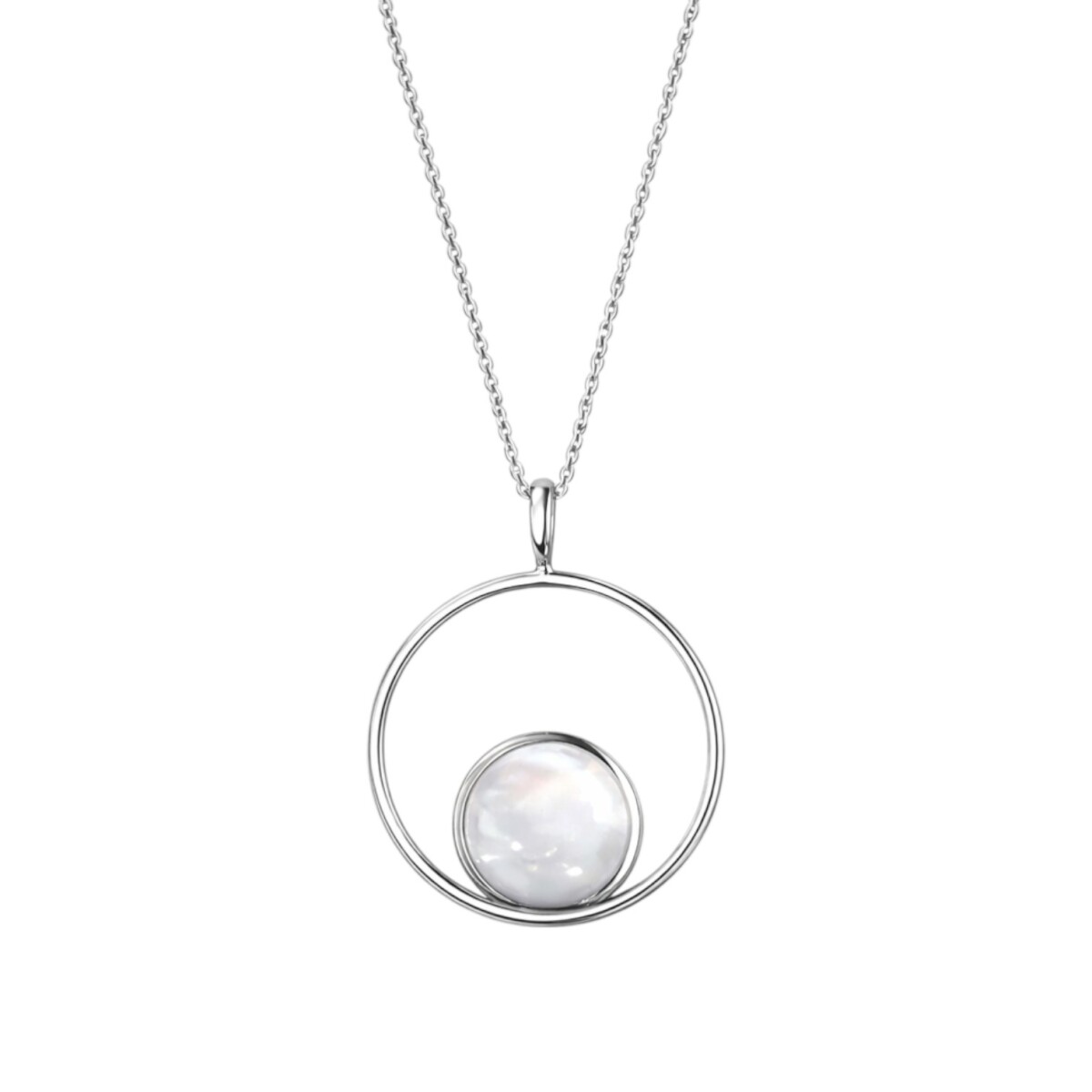 Dije Doble Circulo - Plata 925 - Nacar - CP4656 - conpiedra 