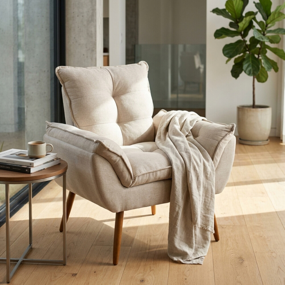 Sillón 1 cuerpo Poltrona Turin Beige