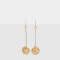 Aros Colgantes Largos De metal Aros Colgantes Bolita - Dorado
