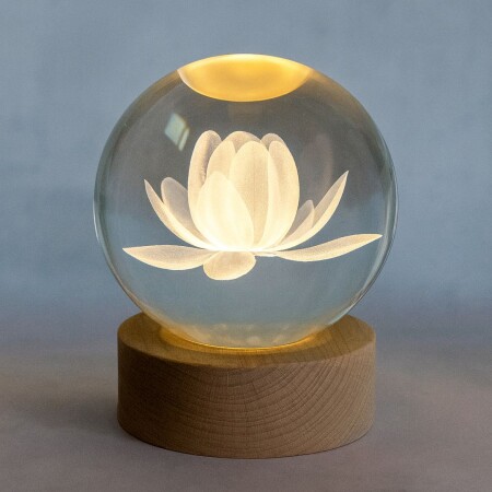 ESFERA VELADORA LAMPARA LED FLOR NENÚFAR ESFERA VELADORA LAMPARA LED FLOR NENÚFAR