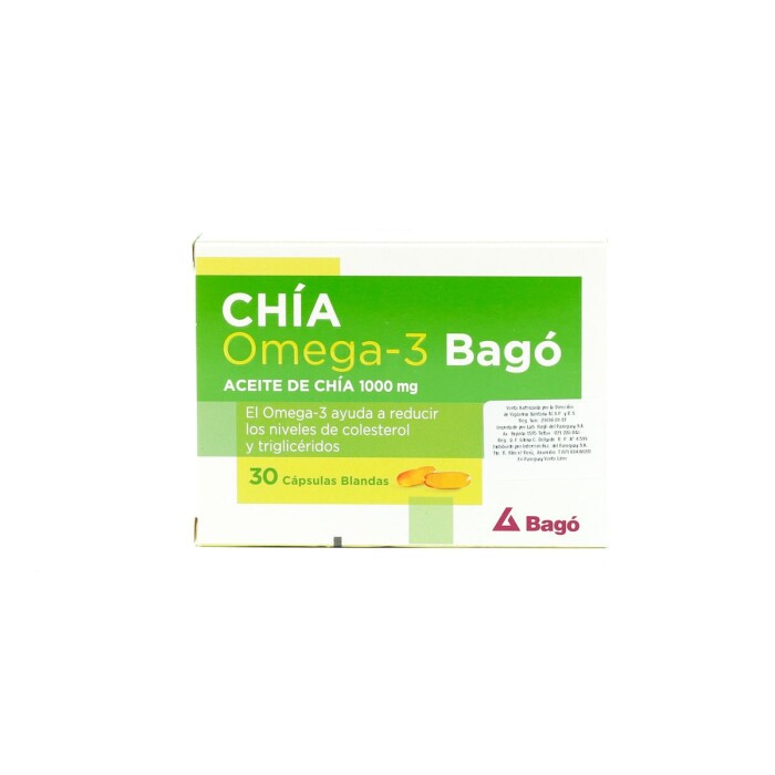 CHIA OMEGA-3 BAGÓ CJ X 30 CÁPS. BLANDAS única