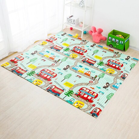 Alfombra Anti golpes 180x150 Infantil Reversible Impermeable Celeste
