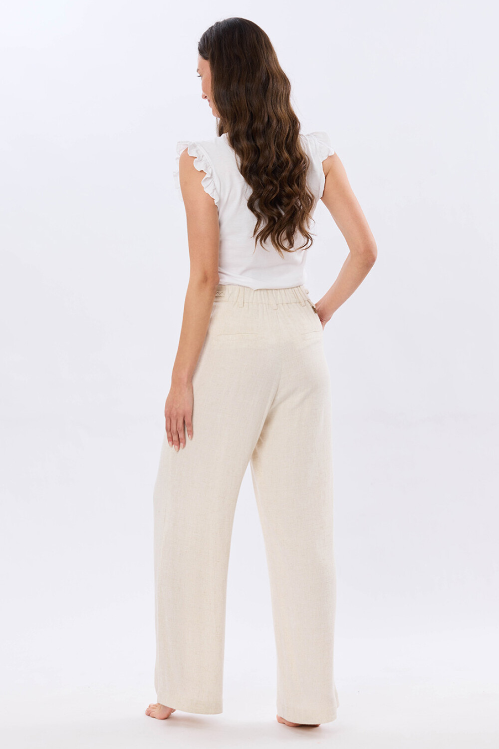 PANTALÓN DE LINO Arena