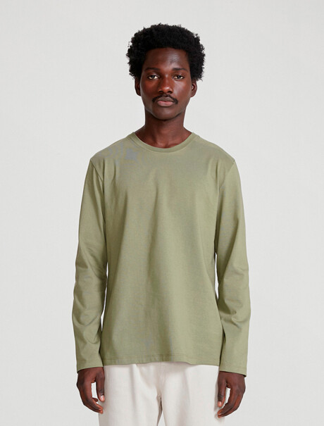 CAMISETA BÁSICA MASCULINA MANGA LARGA SUPER COTTON VERDE