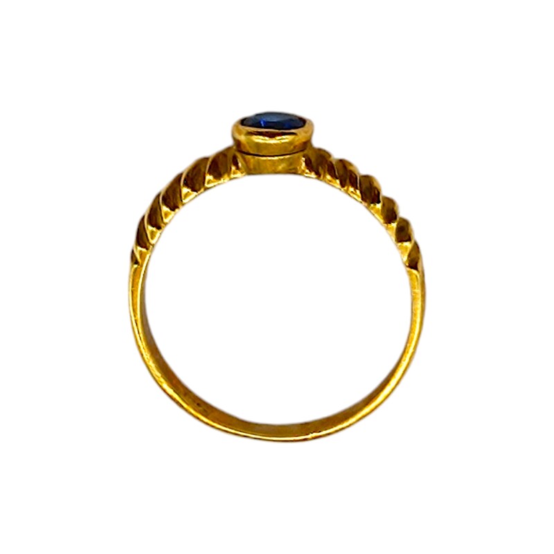 Anillo Solitario-Oro Bajo-Piedra Zafiro-AN8104 conpiedra