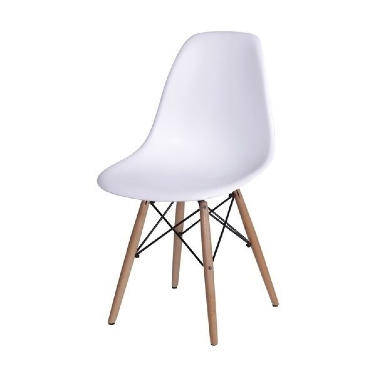 SILLA EAMES COMEDOR CON BASE EN MADERA BLANCA 