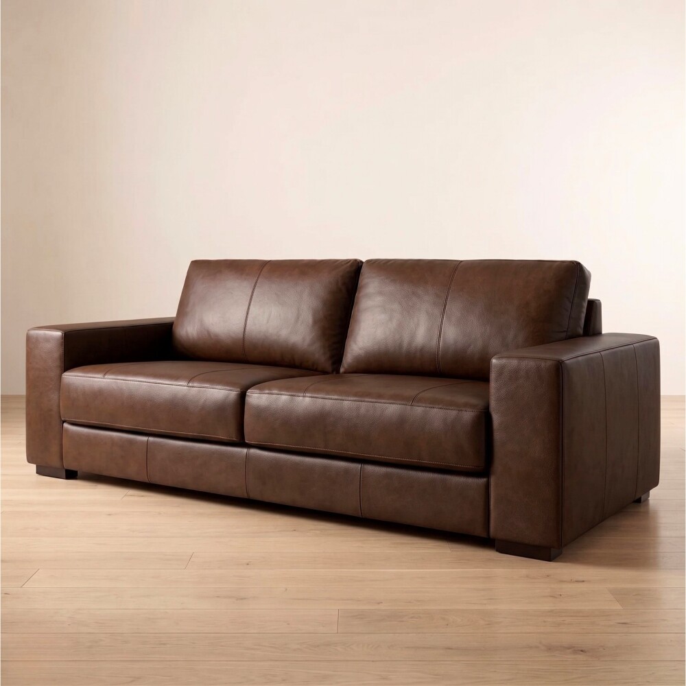 Sillón 3 cuerpos Como - 100% Cuero Caramelo