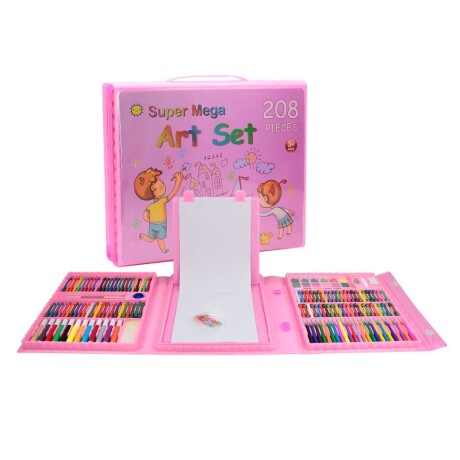 Kit Maleta Didáctica de Arte 208 Piezas ROSADO