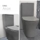 SANITARIO INODORO CON MOCHILA ANORI GAMAS DE GRIS LOZA BAÑO GAMAS DE GRIS