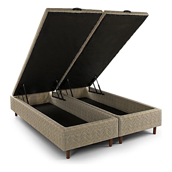 Box Baúl Queen Tapizado En Tela Lino Premium ártico BOX KAPPERSBERG QUEEN BAUL TOSTADO