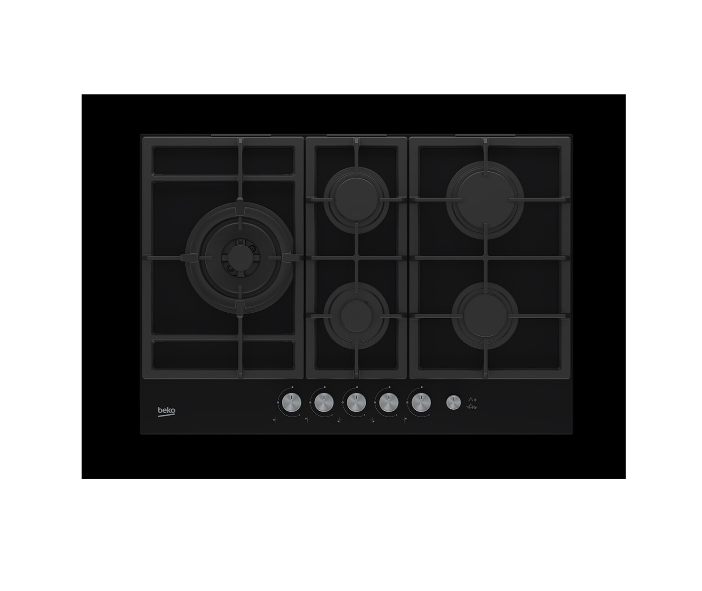 Anafe 5 Hornallas Vidrio Negro Beko HILL75235 