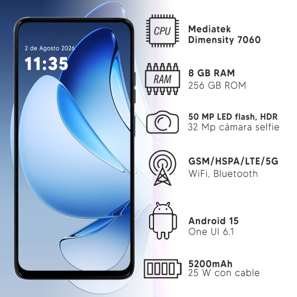 Motorola G56 8gb Ram 256gb 5g 50mpx Fhd Ip68 NEGRO