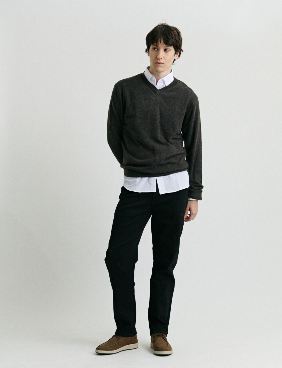 470313 SWEATER V HARRINGTON URBAN Gris Oscuro Melange