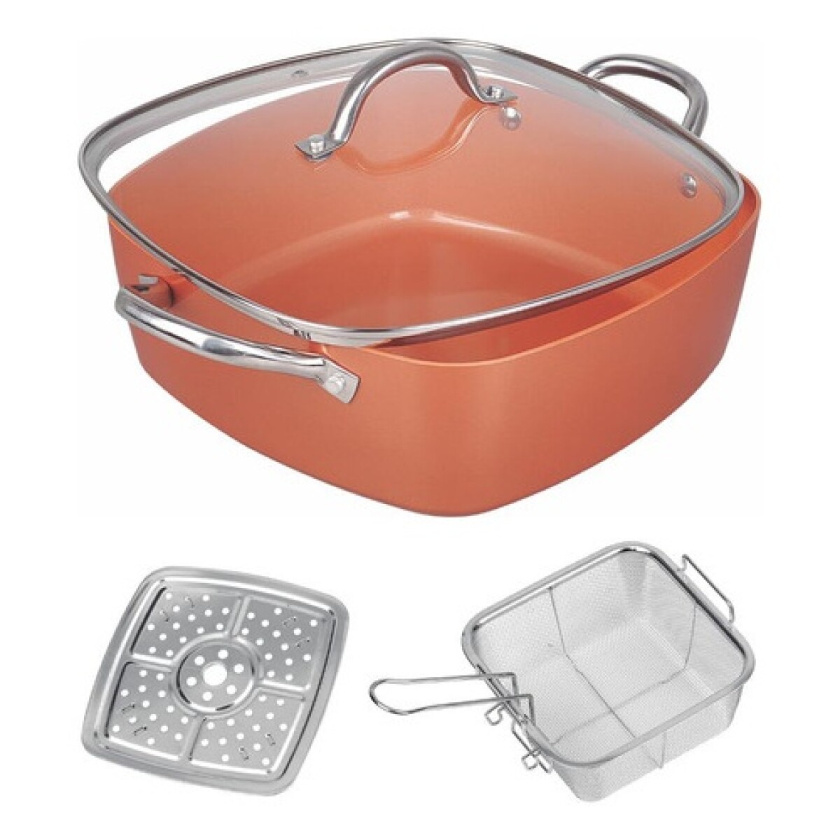 Cacerola multiuso Cuori Multichef 24cm con accesorios - Cobre 