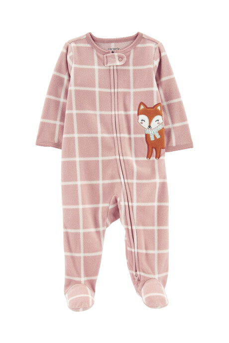 Pijama una pieza de micropolar con pie estampa zorro 0