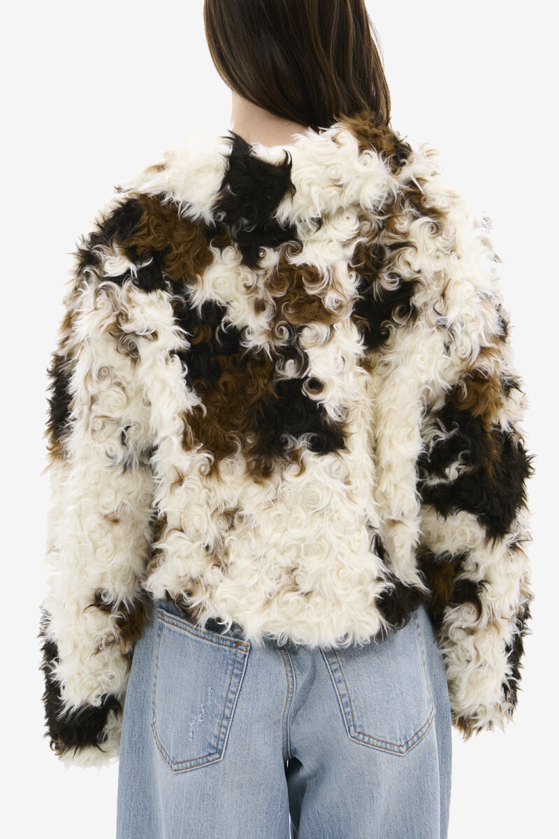 CHAQUETA FUR ENORA Crema