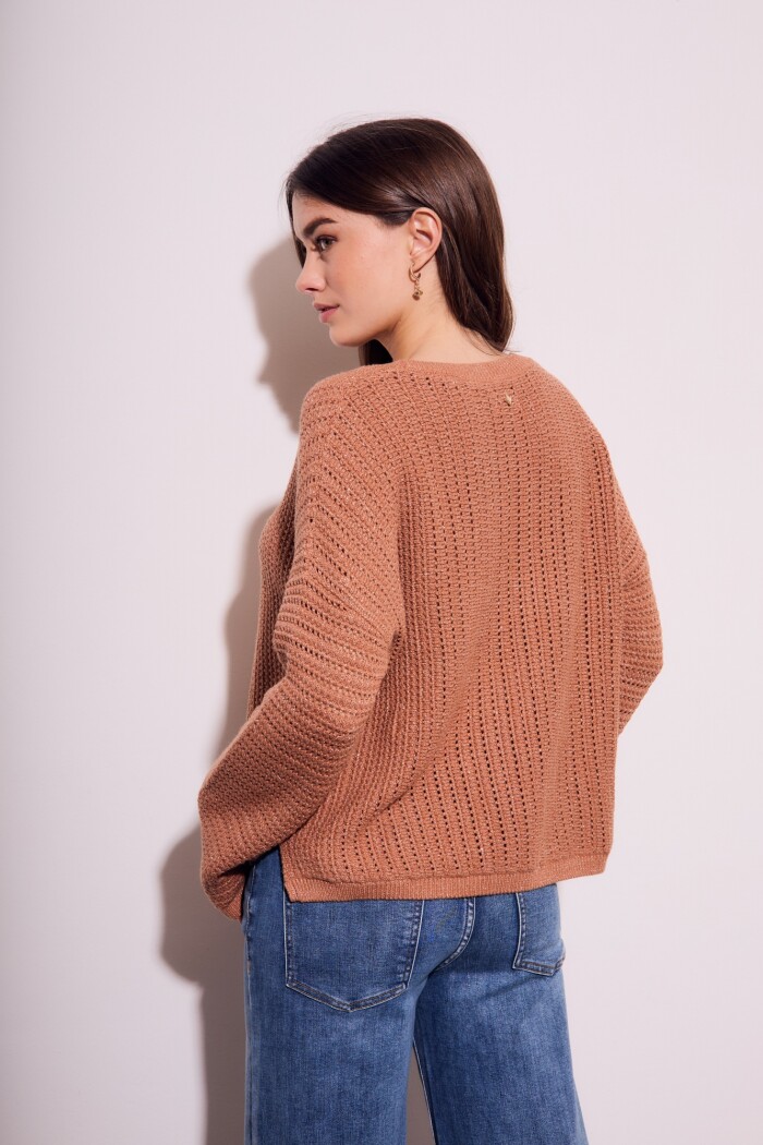 Sweater Texturado Lurex Mocha