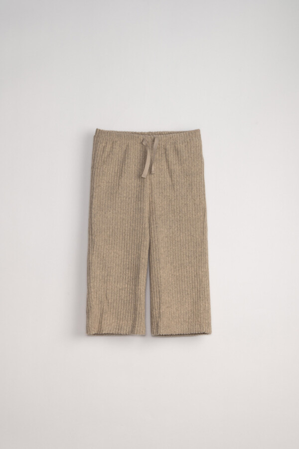 Pantalón deportivo ancho waffle Visón
