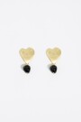 PENDIENTES CORAZÓN TEXTURA Y P Negro
