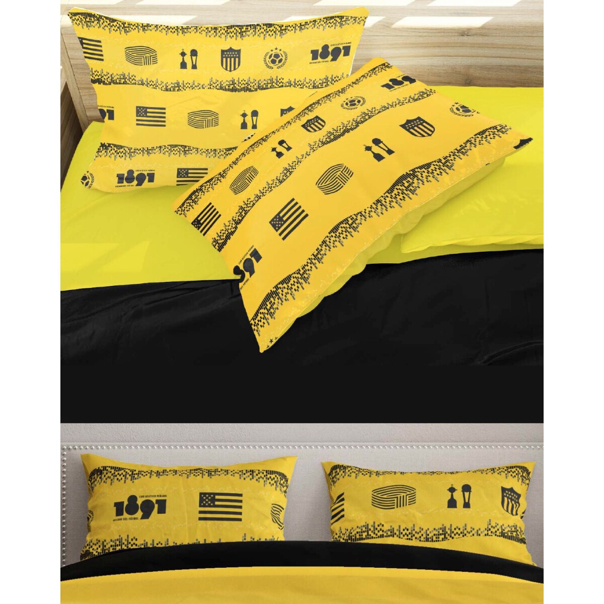 Almohada Nacional o Peñarol rellena de guata 600gr 50x70cm - PEÑAROL 