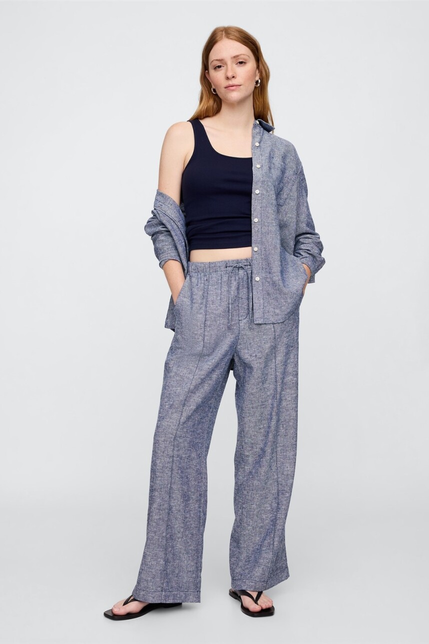 Pantalón De Lino Mujer Chambray 042