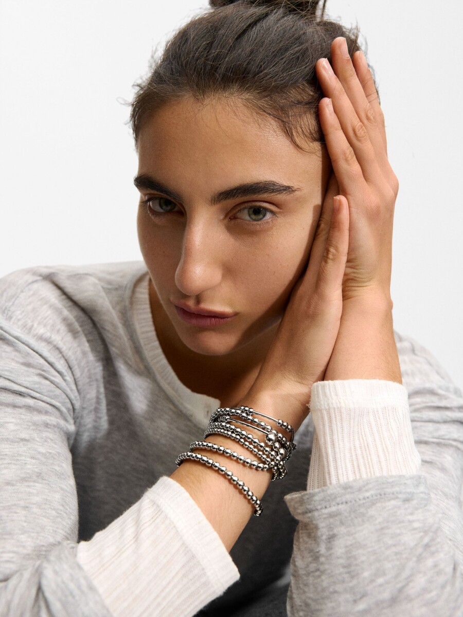 Conjunto De Pulseras Elásticas plateado