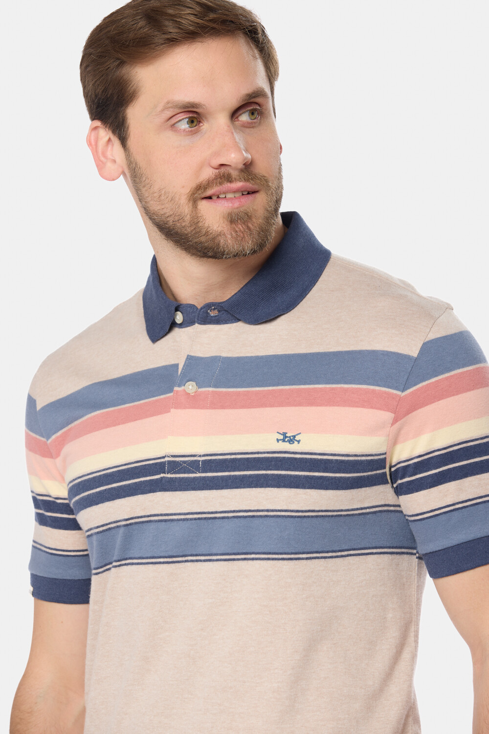 REMERA POLO RAYADA Beige