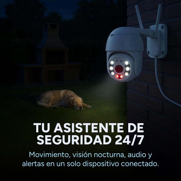 Cámara Ip Seguridad Exterior Seguimiento Visión Nocturna 360 Color Blanco