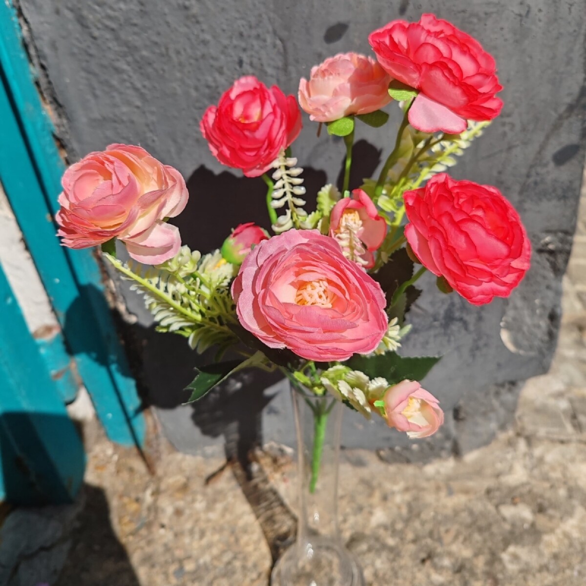 Ramo de Flores de Ranúnculo Artificial - Rosado 