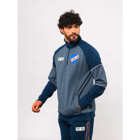 Campera Medio Cierre Unit de Hombre Azul